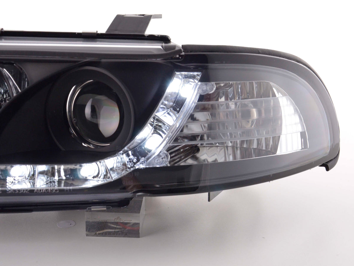 Scheinwerfer Set Daylight LED Tagfahrlicht Audi A4 B5 8D 99-01 schwarz Scheinwerfer Set Daylight LED Tagfahrlicht Audi A4 B5 8D 99-01 schwarz
